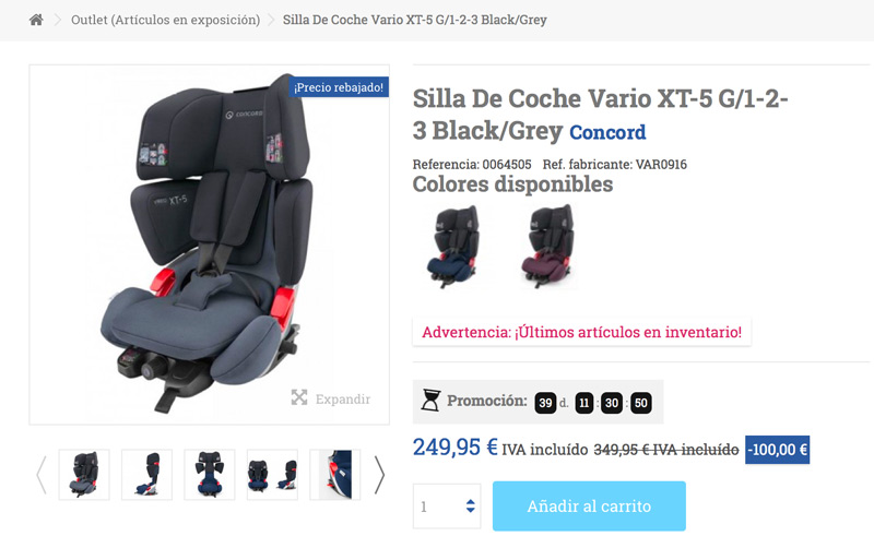 rebajas sillas de auto