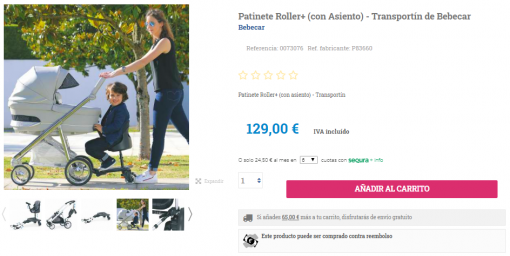 Patinete Roller Con Asiento de Carbebe / Bebecar